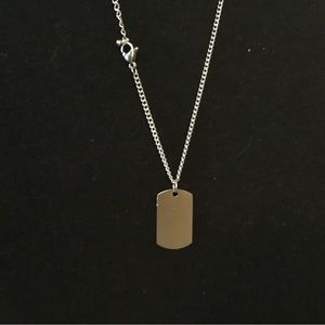 20 inch surgical steel necklace with dog tag that can be engraved